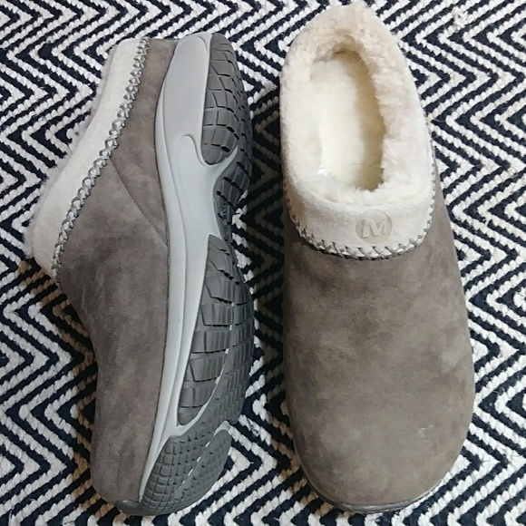 merrell shearling clogs